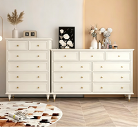 Armoire de rangement de chambre à coucher en bois massif de bouleau, design moderne, 6 tiroirs, durable, multi-usages, style luxe léger