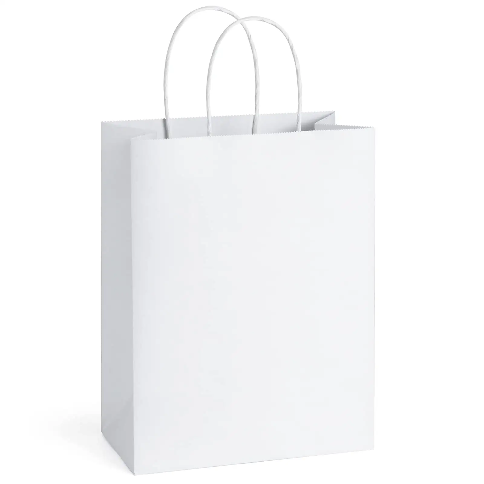 Nouveau processus personnalisé de haute qualité fond carré à emporter blanc brun magasin Shopping sac en papier kraft avec poignée