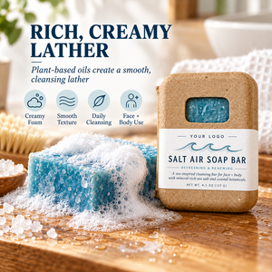 Savon Exfoliant Tendance pour Soin Nettoyant en Profondeur des Zones Sèches et Rugueuses, Nettoie en Profondeur les Pores, 100% Sans Plastique, au Sel Marin Rafraîchissant - Product Image 5