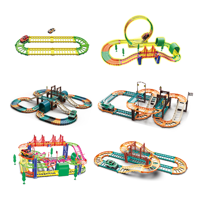 Professional Manufacturer Diy Assembly Track Toys Car Educational Diy Set Toys Electric Urban Luminous Rail Track Toy