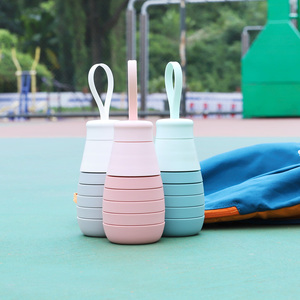 ขวดน้ำพับได้ใสแบบพกพาสำหรับเด็ก เป็นมิตรกับสิ่งแวดล้อม ขายส่ง พร้อมโลโก้สั่งทำ - Product Image 4