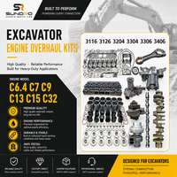 Kit de révision SUNORO 320D 3116 3126 3204 3304 3306 3406 C6.4 C7 C9 C13 C15 C32 – Kit de joints de piston, pompe et vilebrequin pour pièces d'excavatrice