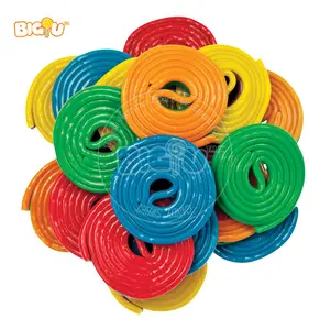 OEM Halal direct sale bulk candy wholesale colorful snail rolled licorice gummy sour belt candy gummy sweets