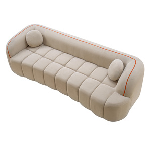 Sofá irregular comprimido al vacío, sofá de tela tejida para dos personas, sofá burbuja con forma de arco suave, envío enrollado que ahorra espacio - Product Image 4