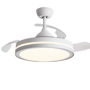 Ventilateur de plafond moderne avec lampe LED 72w et télécommande, 3 couleurs, variateur d'intensité, ventilateurs de plafond blancs modernes avec lumières pour chambre à coucher - Product Image 1