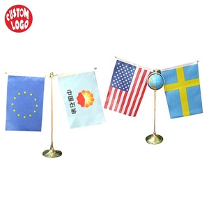 Factory <strong>Custom</strong> Made Small Size <strong>Custom</strong> Meeting <strong>Desk</strong> <strong>Flag</strong> with Metal Pole the <strong>Table</strong> <strong>Flag</strong> - Product Image 5