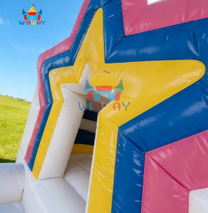 Castillo Inflable con Tobogán, Temática de Estrellas, Parque de Juegos, Castillo de PVC con Piscina de Pelotas, Comercial, Colorido, con Diseño de Nubes - Product Image 5