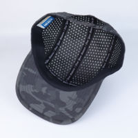 Casquette de camp en nylon et polyester à 5 panneaux avec logo réfléchissant personnalisé pour enfants et hommes Chapeau de camping à séchage rapide pour la pêche sportive en plein air