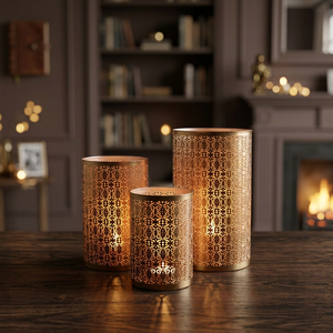 Sonnet Decor Iron Lantern Set Red Dot Pattern Rope Handle Heat Resistant Handmade Digital Printing Eco-Friendly Christmas Home - Product Image 3