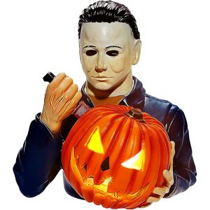 Estatua de Michael Myers con Calabaza Iluminada, Decoración de Halloween para Exteriores, Funciona con Batería, Figura de Película de Terror, Decoración de Plástico - Product Image 1