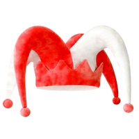 Chapeau de bouffon noir et blanc en velours pelucheux, chapeau de costume d'Harlequin, chapeau de clown pour Halloween, chapeau de fête de carnaval, chapeau amusant pour festival, adulte et enfant