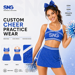 SNG Plus Size Boys Cheer Uniform Custom Sports Bra Shorts Set For Teenagers Spandex/Polyester Material Team Training Practice