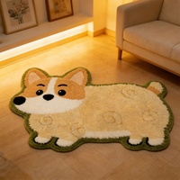 Tapis en peluche personnalisé en forme de tigre, tufté à la machine, imprimé, en nylon/acrylique/laine, antidérapant, lavable, tapis de bain, tapis moderne style anime