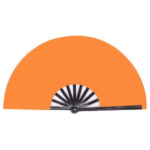 Abanico de Mano de Bambú Personalizado con Logotipo, Diseño de Kung Fu Chino, Color Naranja, 13 Pulgadas, Impresión a Todo Color - Product Image 1
