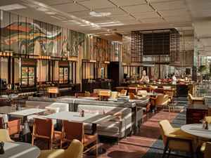 Ensemble de mobilier de restaurant commercial en bois massif, banquette, salle à manger, bar, salon, design rétro - Product Image 2