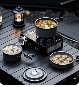Açık Hava Alüminyum Alaşımlı Kamp Yemek Pişirme Seti 3-5 Kişilik Tam Taşınabilir - Product Image 2