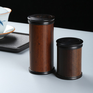 Handmade Bamboo Tea Caddy Round Airtight Tea Box For Tea Ceremony Gift Set Accessory - Product Image 5