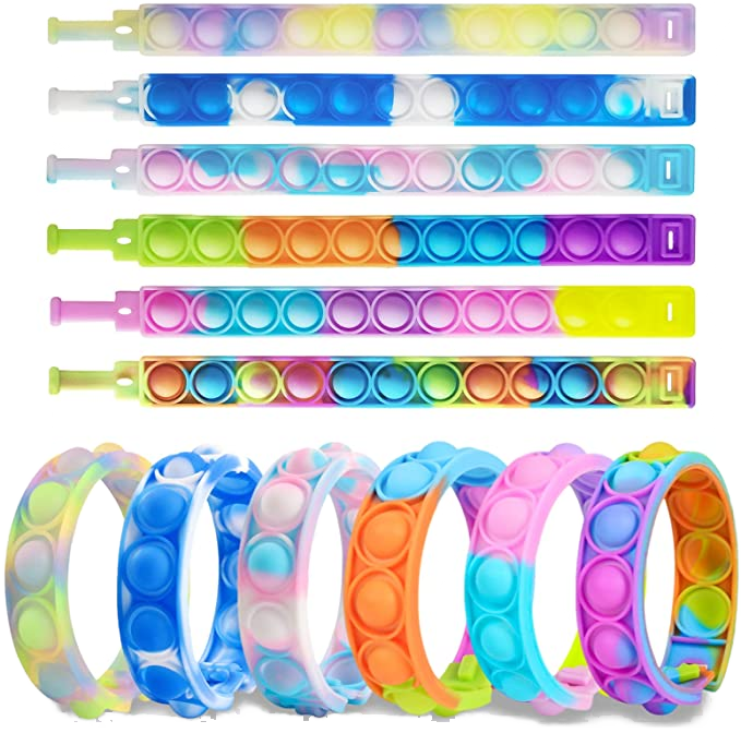 Pack De 4 Pulseras Sensoriales De Silicona Para Niños Y Adultos – Juguetes Tranquilos Portátiles Para Calmar La Ansiedad Y Mejorar La Concentración