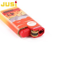 Briquet jetable JUSI anti-explosion à flamme nue avec logo imprimé et roue épaissie