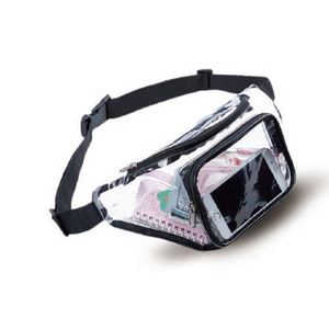 Sac banane classique personnalisé pour extérieur, étanche, avec fermeture éclair, pour femmes et hommes, en PVC transparent, idéal pour un usage quotidien - Product Image 2