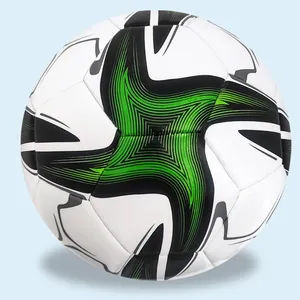 Balón de fútbol de alta calidad con logotipo personalizado, tamaño oficial 5, máquina de fútbol cosida, cuero de PVC, entretenimiento de entrenamiento, edad para niños