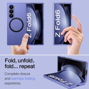 Funda magnética para Samsung Galaxy Z Fold 6 5 Funda de silicona TPU suave Color puro Diseño de moda Estilo simple - Product Image 5