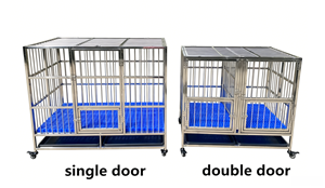 Jaula para perros de acero inoxidable de 42 pulgadas, caja de palés con bandeja de plástico con diseño de ensamblaje Modular fuerte de maíz redondeado - Product Image 4