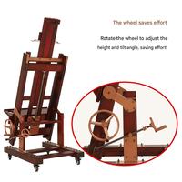 Chevalet professionnel double usage en bois de hêtre, grand format, réglable, durable, brun rougeâtre, pour étudiants en peinture à l'huile chinoise