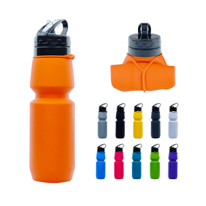 ขวดน้ำซิลิโคนพับได้ ปราศจากสาร BPA ขนาด 750 มล. ใช้ซ้ำได้ สำหรับเดินทาง แคมป์ปิ้ง วิ่ง ออกกำลังกาย เล่นกีฬา - Product Image 2