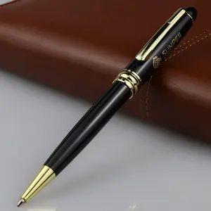 Penna a sfera in metallo penna pubblicitaria penna regalo vip a sfera con firma aziendale nera