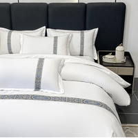 Literie d'hôtel de luxe moderne Ensemble de couette brodé avec taie d'oreiller à mémoire de forme Style élégant