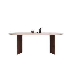 Lussuoso Tavolo da Pranzo Moderno Ovale in Legno Massello, Serie Delton Notte Ecologica per Hotel, per 4-6 Persone - Product Image 4