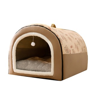 Casa de cama para gatos cálida multicolor, nido duradero para mascotas, perrera para perros lavable extraíble con venta loca - Product Image 4