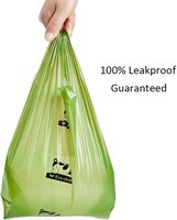 Bolsas para excremento de perro con asas fáciles de atar, a prueba de fugas, ecológicas, sin perfume, material Oxo-biodegradable PBAT+PLA para perros y gatos