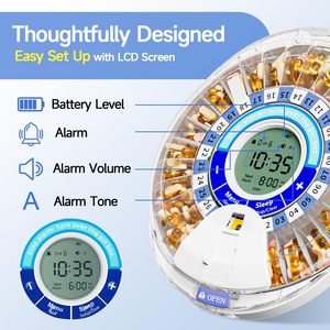 Điện tử Pill tổ chức cho người cao niên, thông minh Pill Dispenser với báo động, liều lượng hẹn giờ cho các loại thuốc, vitamin & quy định - Product Image 3