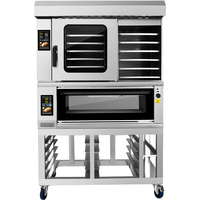 Nuevo estilo de aire caliente, Horno de convección de 5 capas, horno de vapor comercial para hornear, combinación de piedra, horno de convección con horno de panadería de pan