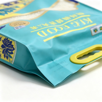 Sachet d'emballage en plastique laminé à fond plat imprimé sur mesure avec fenêtre transparente pour riz