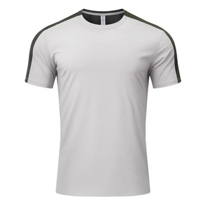 Ice Blue Men's Crew Neck T-Shirt Short Sleeve Polyester Spandex Workwear Summer Sportswear - Product Image 4