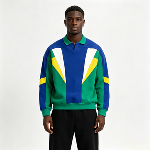 <span class=keywords><strong>Felpa</strong></span> da Uomo Pesante 460 Gsm, con Cappuccio a Righe Stile Calcio, 100% Cotone, Vestibilità Ampia, Ricamo 3D Squadra Brasile - Product Image 2