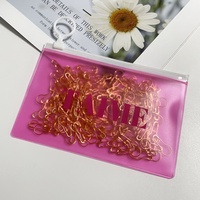 Pochette d'emballage de bijoux imprimée de logo personnalisé petits sacs à zip-lock en plastique transparent givré rose en PVC pour vêtement cosmétique