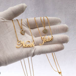 Gioielli di moda in acciaio inossidabile <span class=keywords><strong>doppio</strong></span> strato di diamanti collana con ciondolo personalizzato con <span class=keywords><strong>nome</strong></span> personalizzato collane <span class=keywords><strong>per</strong></span> donne ragazze - Product Image 1