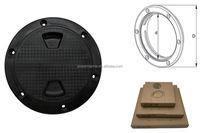 Plaque d'inspection ronde de haute qualité en plastique ABS blanc/noir pour pont marin, 4 pouces, 6 pouces, 8 pouces