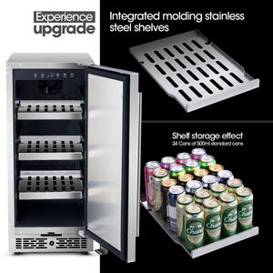 96L Stainless Steel Door Single Zone Beverage Cooler Fridge 100 Cans Under Counter Bar Refrigerator - Product Image 3