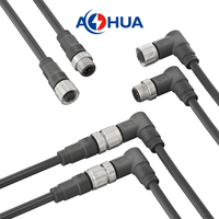 Système de gradation d'éclairage Led 5Pin faisceau de câbles Led M12 fil à panneau type IP65 connecteur métallique connecteur de câble mâle femelle