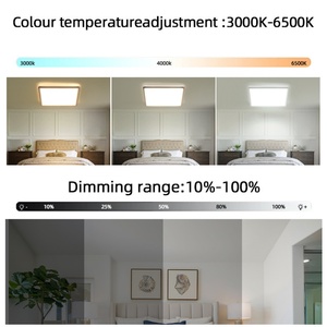 Modern Ultra-Thin IP33 LED Square <b>Ceiling</b> <b>Light</b> Dimmable Minimalist Night Lighting Fixture with <b>Remote</b> <b>Control</b> - Product Image 3