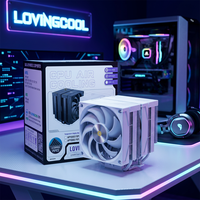 Refroidisseur d'air pour processeur double tour LOVINGCOOL, double ventilateur 120 mm, fonctionnement silencieux sans éclairage pour PC de jeu, livraison rapide, logo OEM personnalisé