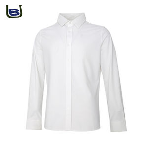 Camisa informal de lujo con cuello vuelto para hombre, servicio personalizado, manga larga, LICRA blanca y poliéster para primavera y otoño - Product Image 2