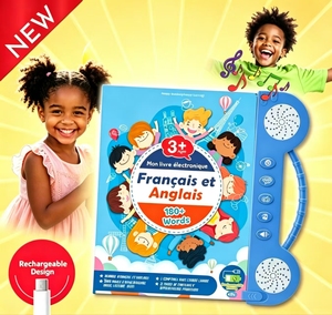<span class=keywords><strong>Livre</strong></span> de lecture interactif bilingue français-anglais pour l'éducation de la petite <span class=keywords><strong>enfance</strong></span>, <span class=keywords><strong>livre</strong></span> parlant, audiobook, apprentissage du français - Product Image 1