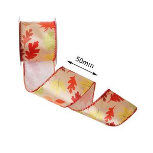 Nuevos productos, venta al por mayor, Rollo embalado, borde rojo y dorado con cable, cinta de Feliz Navidad <span class=keywords><strong>para</strong></span> decoración de árboles - Product Image 5