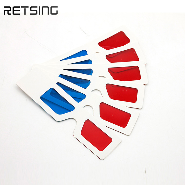 Handheld 3D Paper Glasses Red Blue Green Orange Lens Customized logo Printing